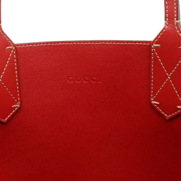 12440140 6 Gucci GG Supreme Tote Shoulder Bag Beige Red