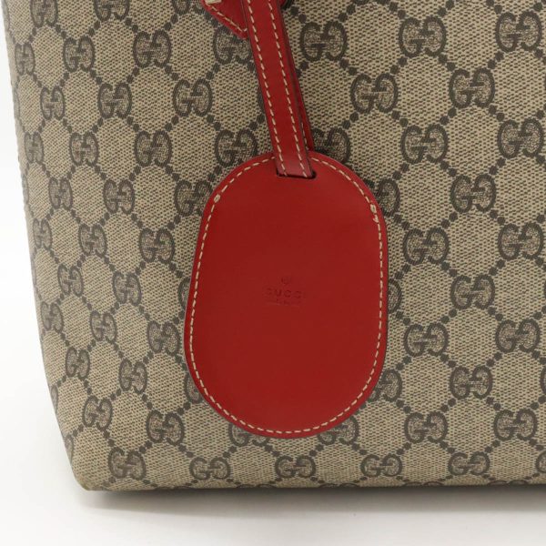 12440140 8 Gucci GG Supreme Tote Shoulder Bag Beige Red