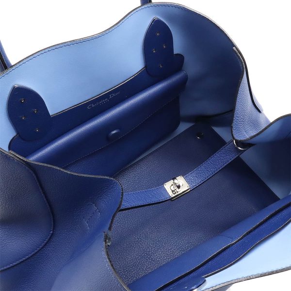 12440150 5 Christian Dior Open Bar Leather Tote Bag Blue