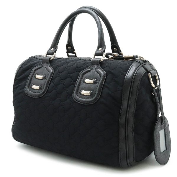 12440525 2 Gucci GG Handbag Boston Black Silver Hardware