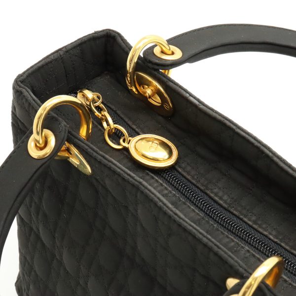 12440528 4 Christian Dior Lady Dior Handbag Nylon Black