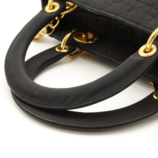 12440528 7 Christian Dior Lady Dior Handbag Nylon Black