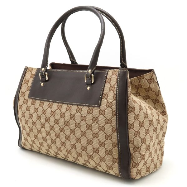 12440601 2 Gucci GG Canvas Tote Handbag Khaki Beige Brown