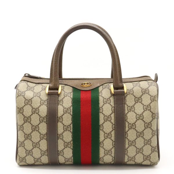 12440679 1 Gucci GG Mini Boston Handbag Khaki Beige Brown