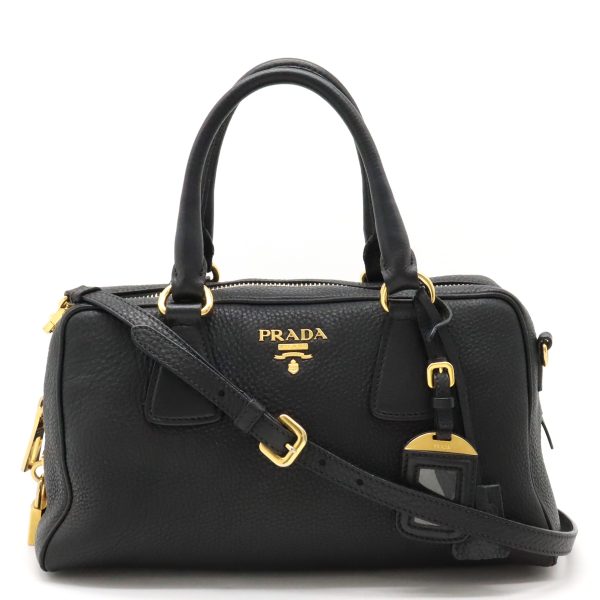 12440738 1 Prada Handbag Mini Boston Bag Crossbody Leather Nero Black