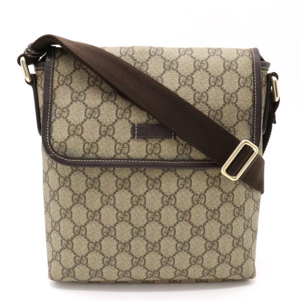 12440742 1 Gucci GG Shoulder Bag Khaki Beige Dark Brown