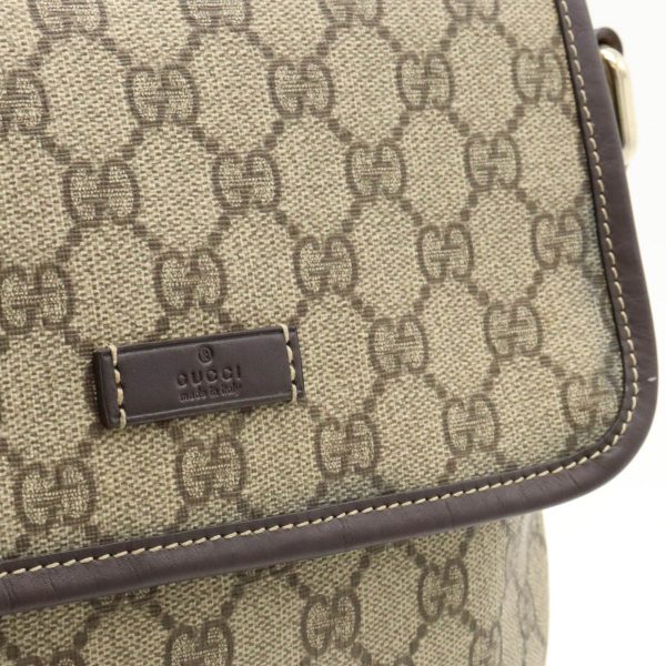 12440742 4 Gucci GG Shoulder Bag Khaki Beige Dark Brown