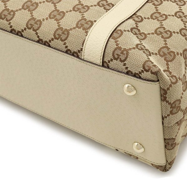 12440749 3 Gucci GG Canvas Shoulder Tote Bag Khaki Beige