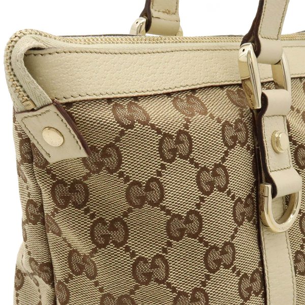 12440749 7 Gucci GG Canvas Shoulder Tote Bag Khaki Beige