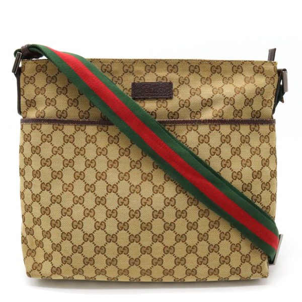 12440979 1 Gucci GG Canvas Shoulder Bag Khaki Beige Brown