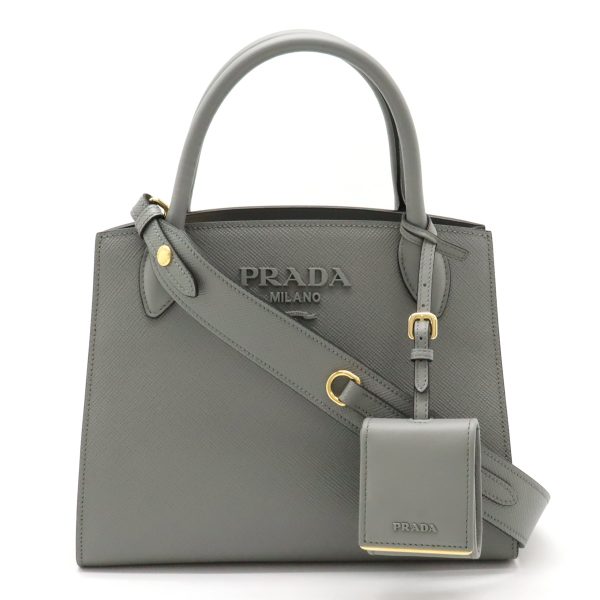 12450248 1 Prada Monochrome Small Bag Saffiano Leather Gray