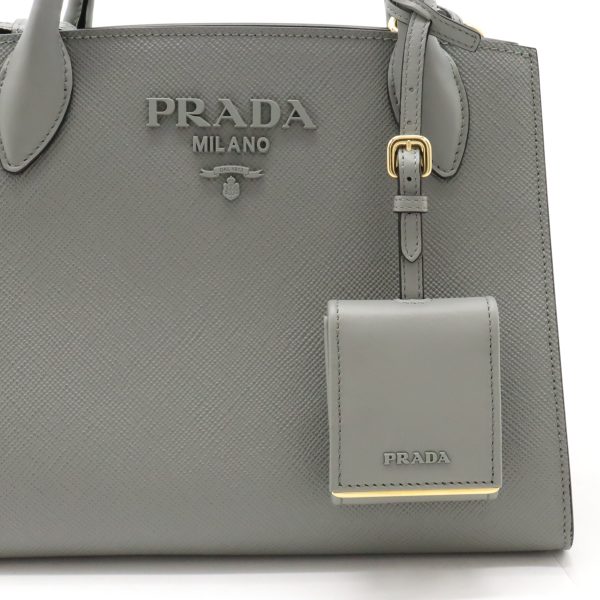 12450248 8 Prada Monochrome Small Bag Saffiano Leather Gray