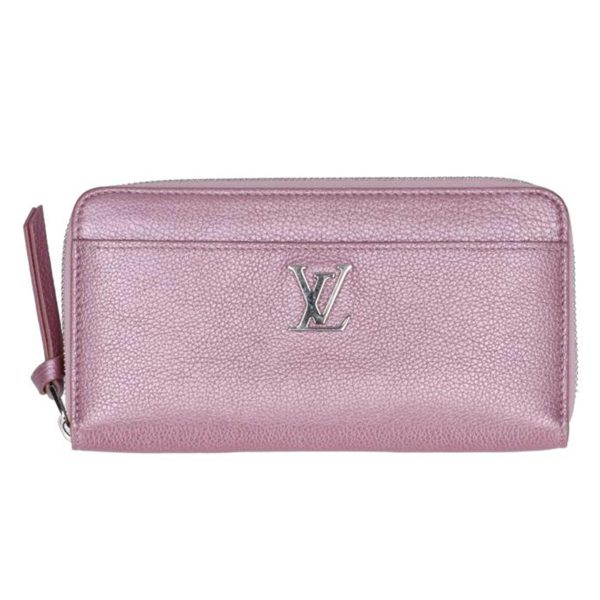 12523 1 Louis Vuitton Zippy Lock Me Leather Wallet Crystal Rose