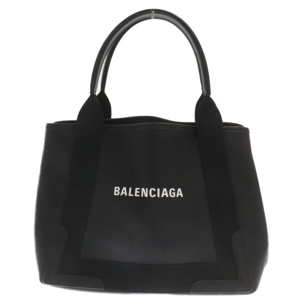 1324f050008 1 BALENCIAGA Navy Cabas Shoulder Bag Leather Black