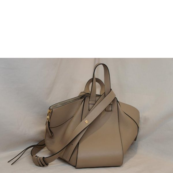 13382 2 Loewe Hammock Medium Calf Shoulder Bag Beige