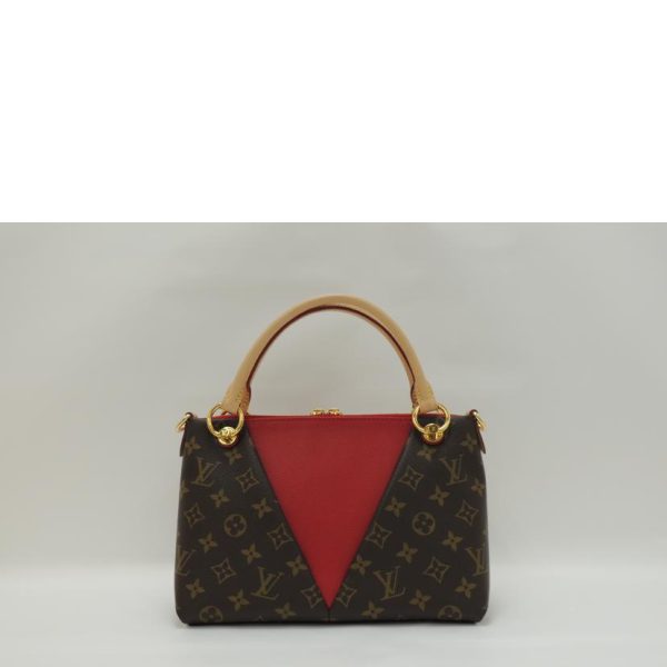 14173 2 Louis Vuitton BB Monogram Threes Tote Bag Brown Red