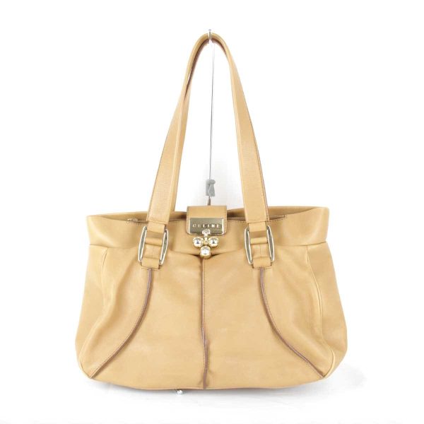 1435231006377t 1 Celine Handbag Leather Beige