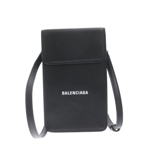 1524d070013 1 Balenciaga Cash Phone Case Leather Black