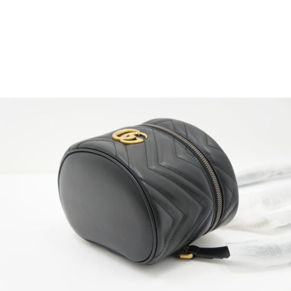 15258 3 Gucci GG Marmont Vanity Backpack Black