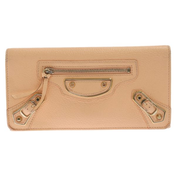 1624b240001 1 Balenciaga Classic Continental Long Wallet Leather Pink