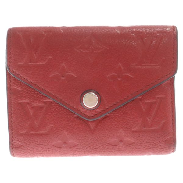 1624d060008 1 Louis Vuitton Portefeuille Victorine Trifold Wallet Leather Red