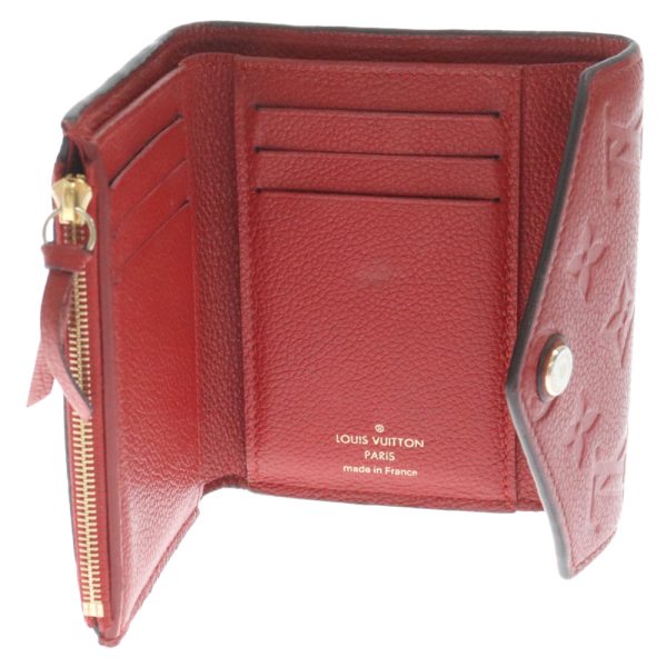 1624d060008 4 Louis Vuitton Portefeuille Victorine Trifold Wallet Leather Red