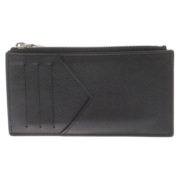 1624e240010 1 LOUIS VUITTON Taiga Noir Coin Case Card Case Leather Black