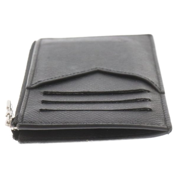 1624e240010 3 LOUIS VUITTON Taiga Noir Coin Case Card Case Leather Black