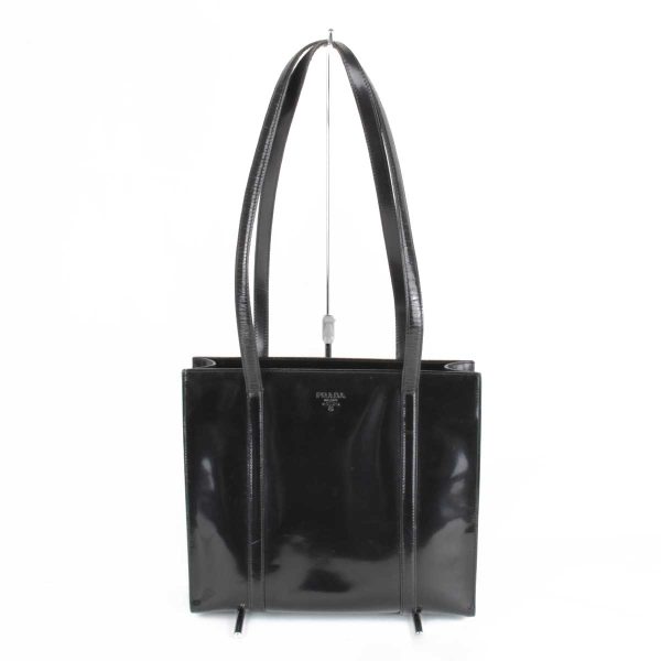 1655231107064t 1 Prada Enamel Tote Bag Black