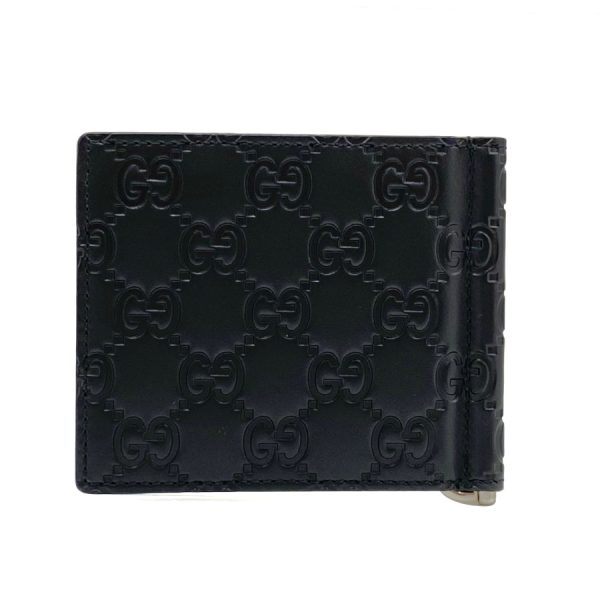 170580 cwc1n 1000 02 Gucci Guccisima Leather Bifold Card Wallet Money Clip Compact Black