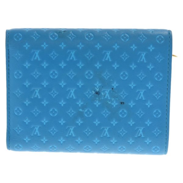 1723i190007 2 LOUIS VUITTON Portefeuille Victorine Trifold Wallet Canvas Blue