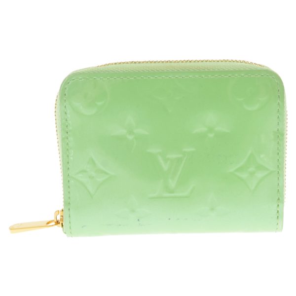 1723i190008 1 LOUIS VUITTON Monogram Vernis Zippy Compact Wallet Leather Green