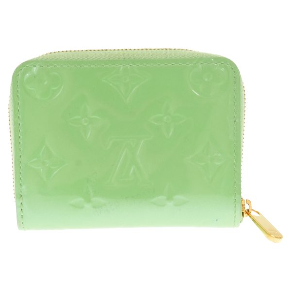 1723i190008 2 LOUIS VUITTON Monogram Vernis Zippy Compact Wallet Leather Green