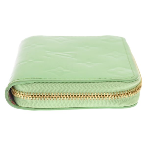 1723i190008 3 LOUIS VUITTON Monogram Vernis Zippy Compact Wallet Leather Green