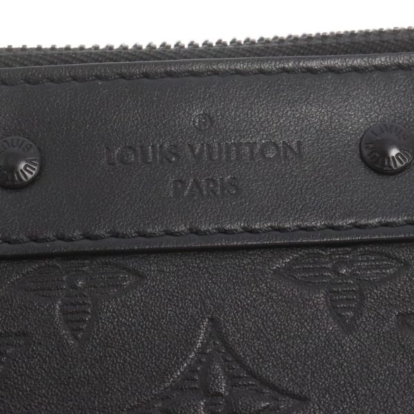 1724e130003 5 LOUIS VUITTON Pochette To Go Monogram Shadow Clutch Bag Leather Black