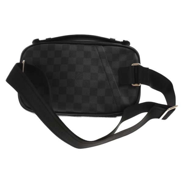 1724f020017 2 LOUIS VUITTON Umbraer Damier Graphite Hip Bag Leather Black