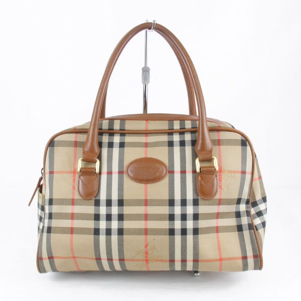 1795240408442t 1 Burberry Shadow Horse Nova Check Handbag Canvas