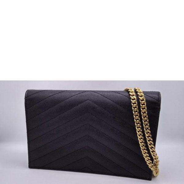 18042 2 Saint Laurent Calfskin Chain Wallet Envelope