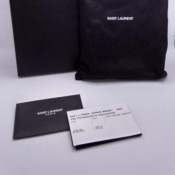 18042 3 Saint Laurent Calfskin Chain Wallet Envelope