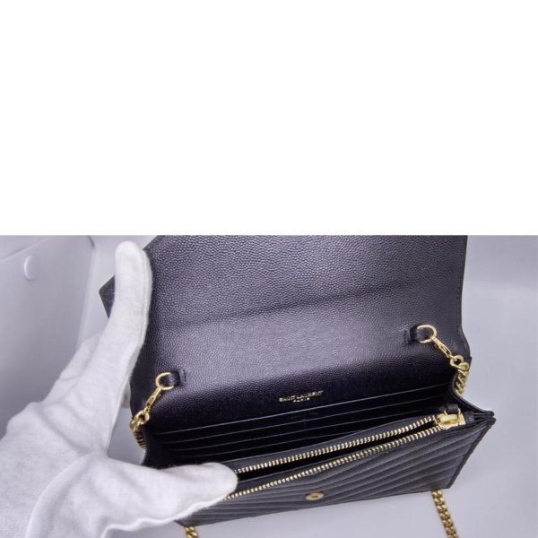 18042 4 Saint Laurent Calfskin Chain Wallet Envelope