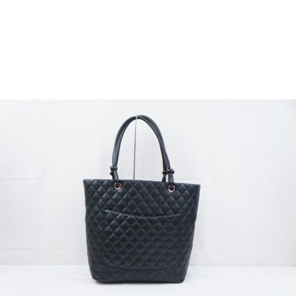 18184 2 Chanel Cambon Line Tote Bag Black