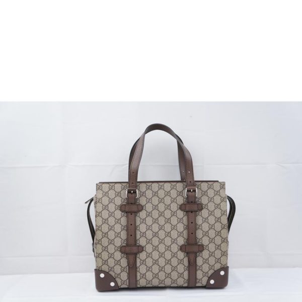 18532 2 Gucci GG Leather Detailing Kit Tote