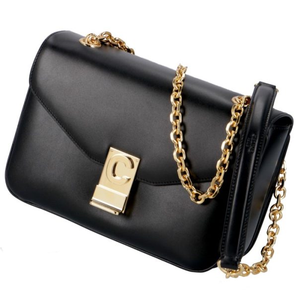 187253bfb38no Celine C Medium Chain Shoulder Bag Black