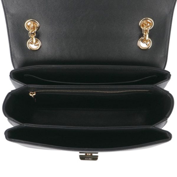 187253bfb38no 5 Celine C Medium Chain Shoulder Bag Black