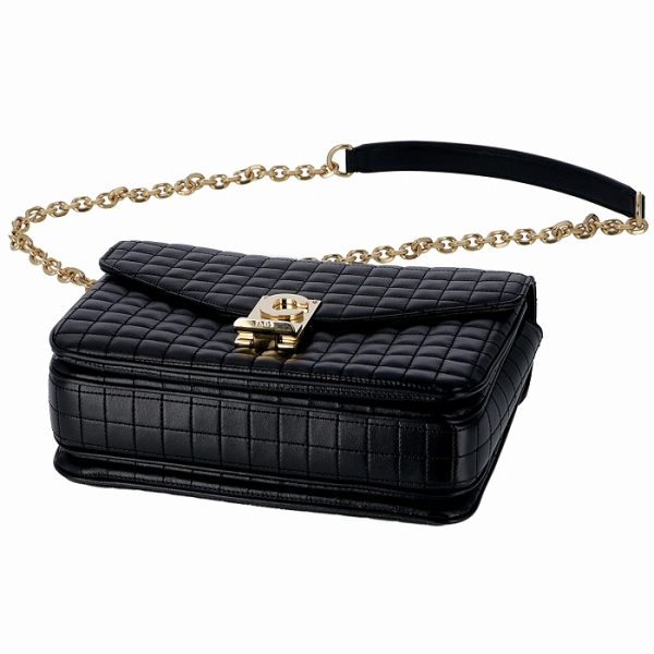 187253bfc38no 4 Celine Gold Metal Fittings Shoulder Bag Black