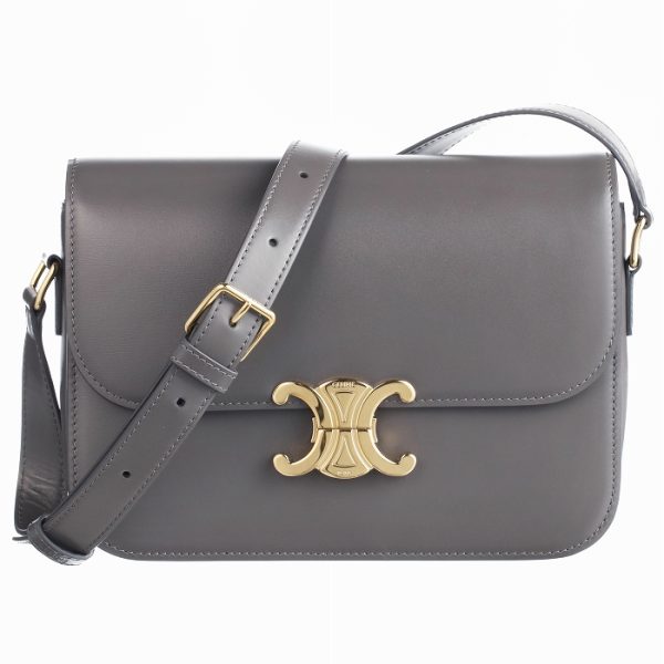 187363bf410dc Celine Triomphe Shoulder Bag Gray