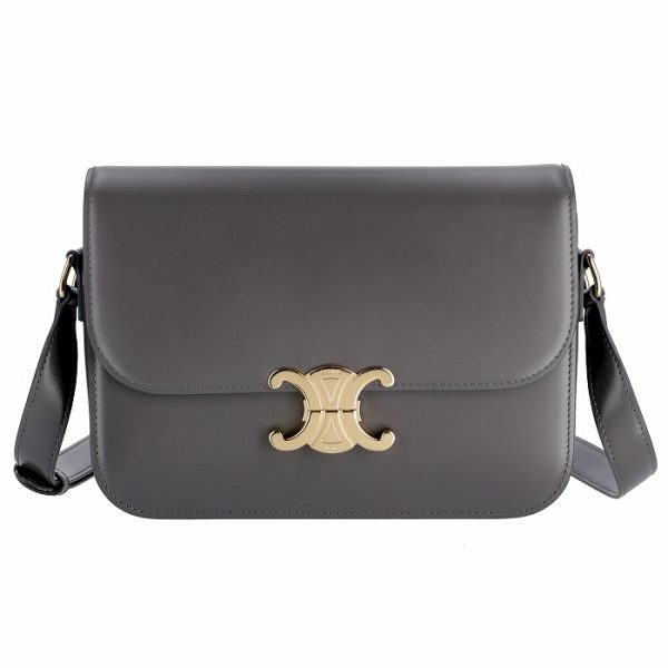 187363bf410dc 1 Celine Triomphe Shoulder Bag Gray