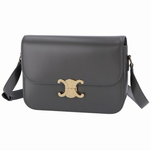 187363bf410dc 2 Celine Triomphe Shoulder Bag Gray