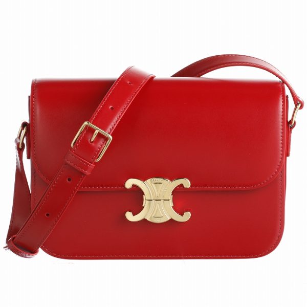 187363bf427ed Celine Triomphe Shoulder Bag Red