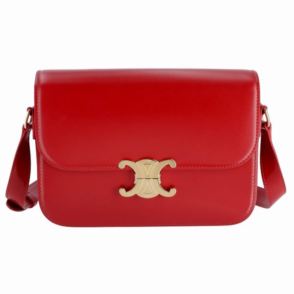 187363bf427ed 1 Celine Triomphe Shoulder Bag Red